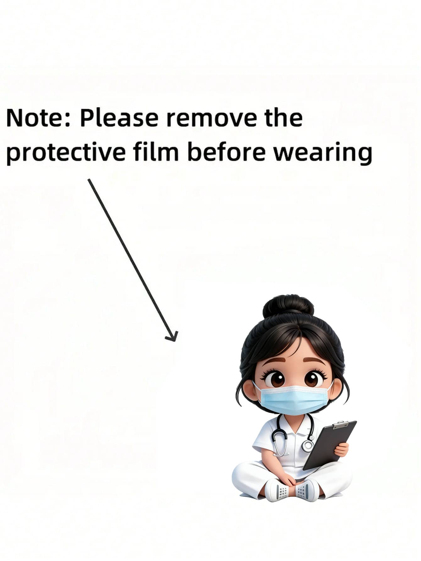 2D Acrylic Nurse Girl ID Card Holder- Retractable Badge Clip, Suitable For Medical Students And Nurse Practitioners- PMMA Material Workplace Identification Badge Clip| Fun Design| Acrylic Nurse Ac