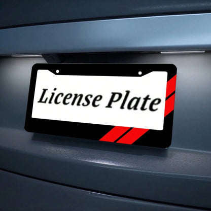 2PC Black License Plate Frame, Red Two Bar License Plate Holder, Front License Plate Cover, License Plate Holder, Interesting License Plate Frame, Car License Plate Accessories, Universal License Plat