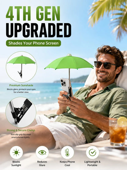2PCS/1 Mini Outdoor Phone Sun Umbrella-UV-Blocking Sunshade And Foldable Canopy. Ideal For Food Delivery Couriers, Motorcycle Enthusiasts, Outdoor Travelers, Cyclists, And Beach Anglers. Doubles As A