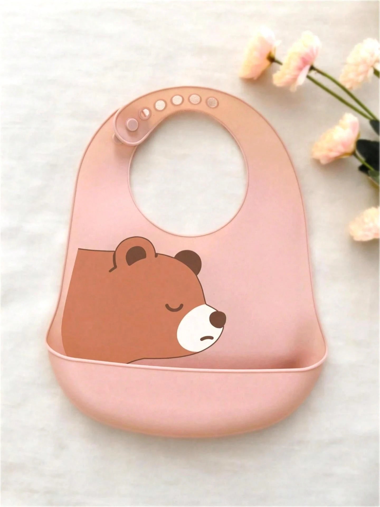 2pcs/1pc Baby Silicone Bibs- Leakproof, Stain-Resistant, Soft, Adjustable, Boil-, Portable, Cartoon Design, Suitable For Baby Daily Use & Outdoor Dining