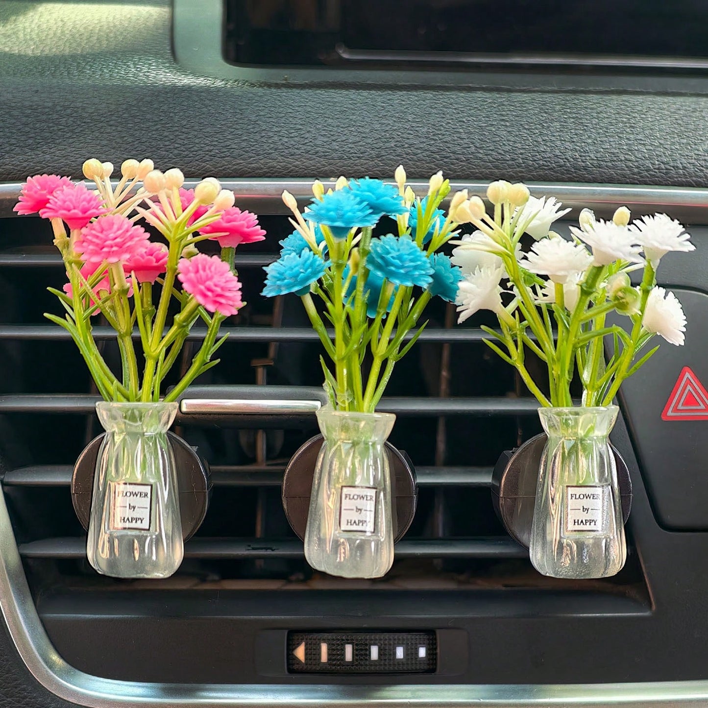 2pcs/1pc Mini Vase Car Air Vent Clip, Artificial Carnation Fragrance Diffuser, Cute Car Interior Decoration And Car Aromatherapy