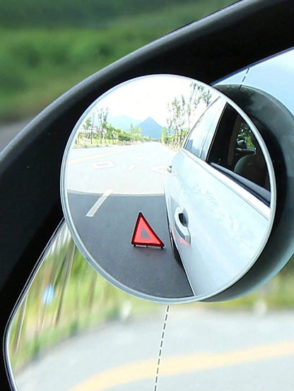 2pcs 360° Rotating Frameless Car Rearview Blind Spot Mirrors, Silver