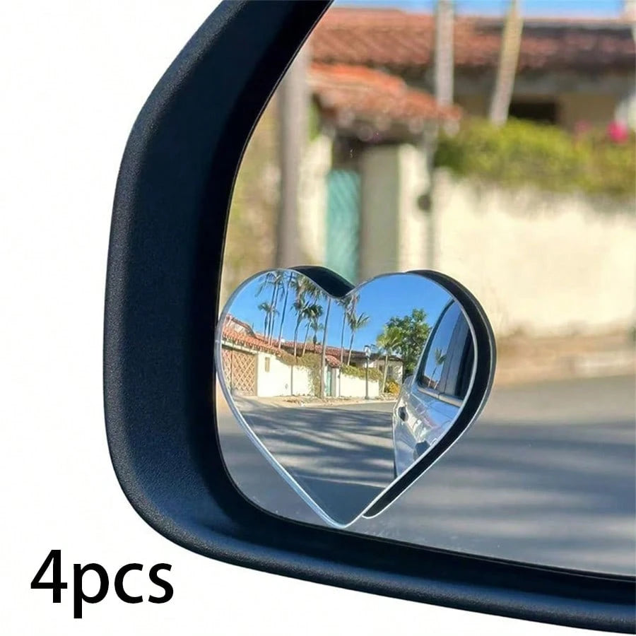 2pcs 360° Rotating Frameless Car Rearview Blind Spot Mirrors, Silver