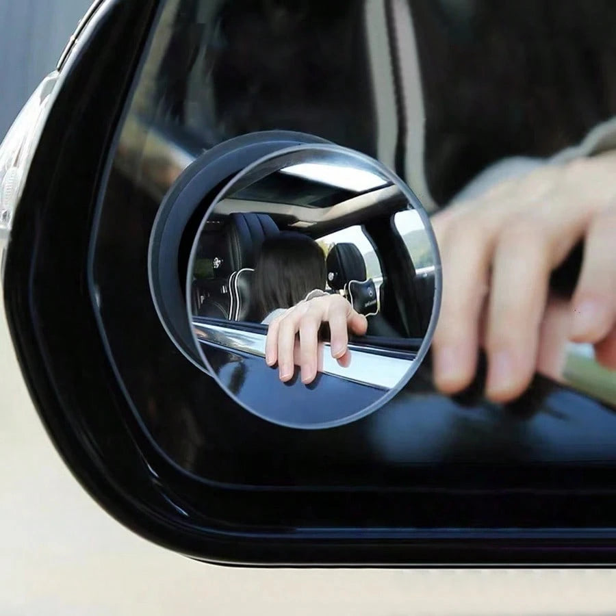2pcs 360° Rotating Frameless Car Rearview Blind Spot Mirrors, Silver