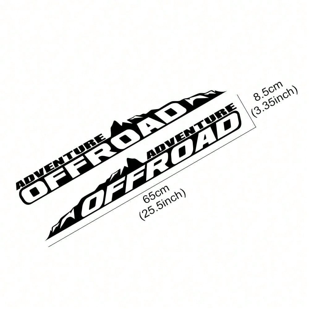 2PCS Adventure Off Road Slogan Car Stickers Off Road Hood Vinyl Decals Car Decor Accessories For Renegade