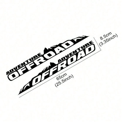 2PCS Adventure Off Road Slogan Car Stickers Off Road Hood Vinyl Decals Car Decor Accessories For Renegade