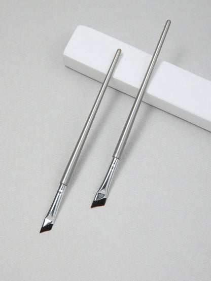 2pcs Angled Brush Eyebrow Brush Eyeliner Gel Makeup Brush, Eye Socket Brush For Eyebrows And Eyes,Foundation Brush,Concealer Brush,Blush Brush,Contour Brush,Blush Brush,Bronzer Brush,Powder Brush,Foun