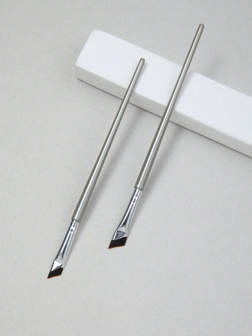 2pcs Angled Brush Eyebrow Brush Eyeliner Gel Makeup Brush, Eye Socket Brush For Eyebrows And Eyes,Foundation Brush,Concealer Brush,Blush Brush,Contour Brush,Blush Brush,Bronzer Brush,Powder Brush,Foun
