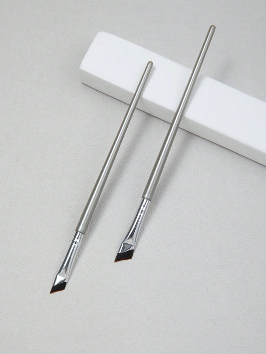 2pcs Angled Brush Eyebrow Brush Eyeliner Gel Makeup Brush, Eye Socket Brush For Eyebrows And Eyes,Foundation Brush,Concealer Brush,Blush Brush,Contour Brush,Blush Brush,Bronzer Brush,Powder Brush,Foun