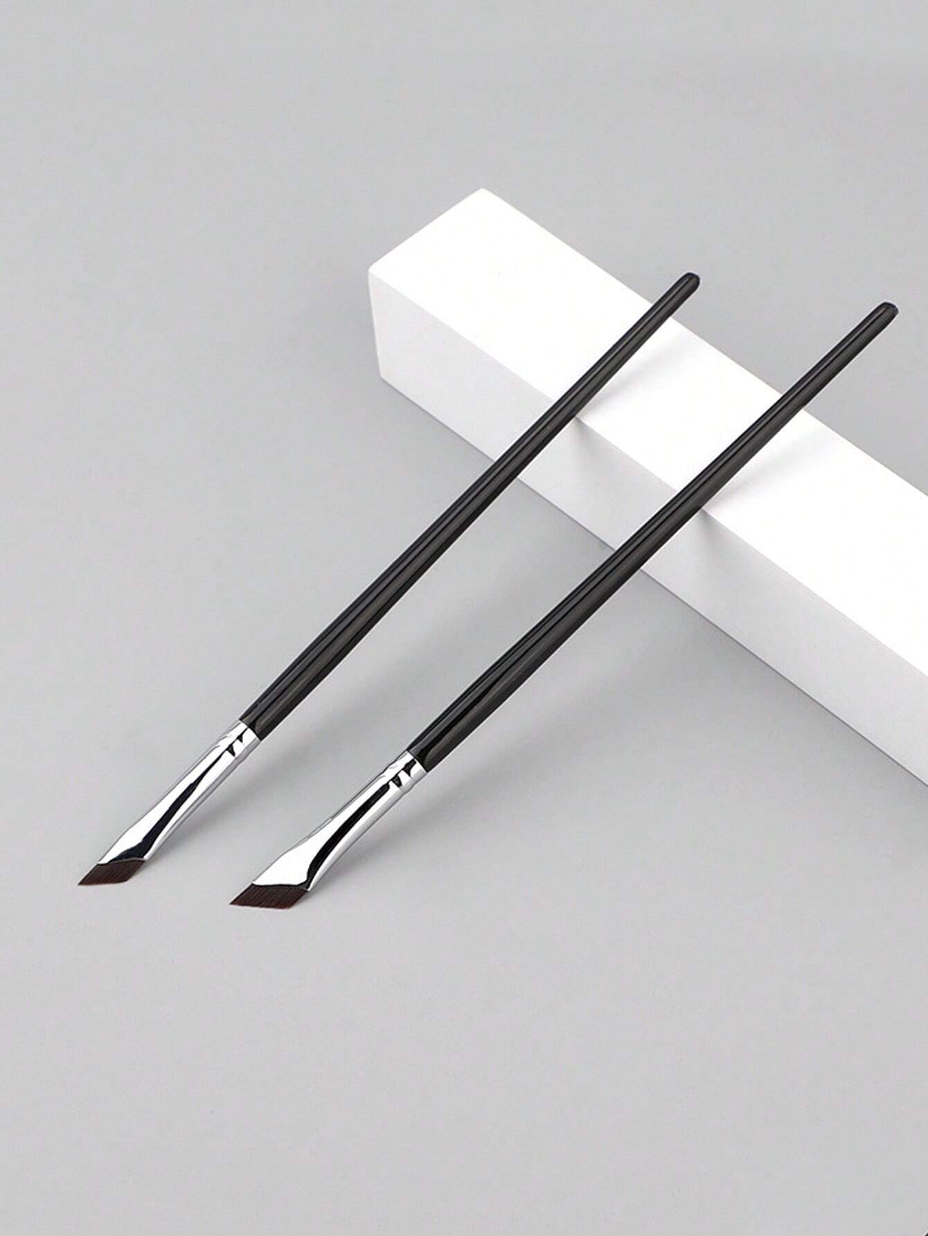 2pcs Angled Brush Eyebrow Brush Eyeliner Gel Makeup Brush, Eye Socket Brush For Eyebrows And Eyes,Foundation Brush,Concealer Brush,Blush Brush,Contour Brush,Blush Brush,Bronzer Brush,Powder Brush,Foun