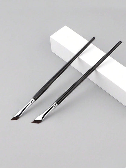 2pcs Angled Brush Eyebrow Brush Eyeliner Gel Makeup Brush, Eye Socket Brush For Eyebrows And Eyes,Foundation Brush,Concealer Brush,Blush Brush,Contour Brush,Blush Brush,Bronzer Brush,Powder Brush,Foun