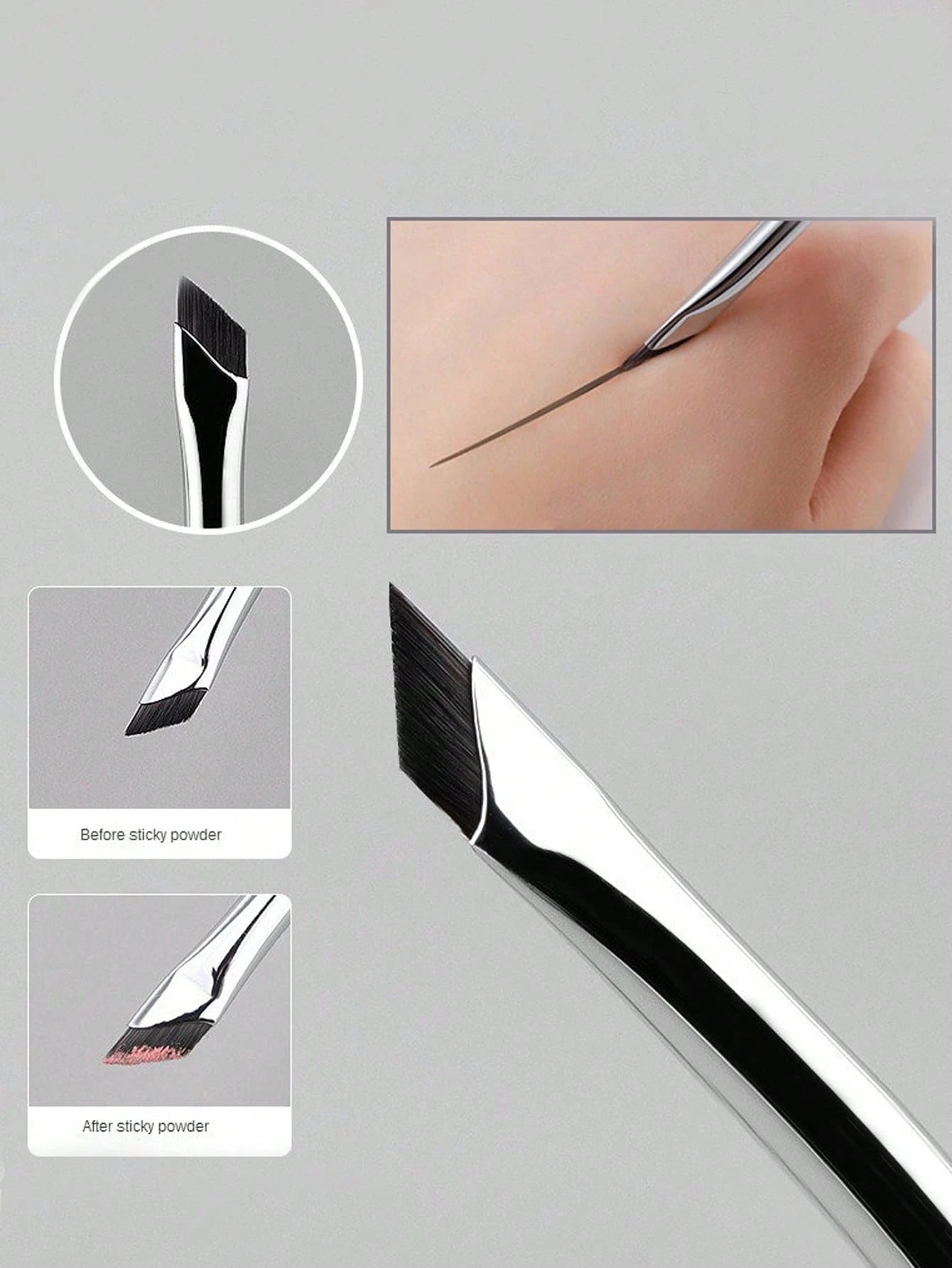 2pcs Angled Brush Eyebrow Brush Eyeliner Gel Makeup Brush, Eye Socket Brush For Eyebrows And Eyes,Foundation Brush,Concealer Brush,Blush Brush,Contour Brush,Blush Brush,Bronzer Brush,Powder Brush,Foun