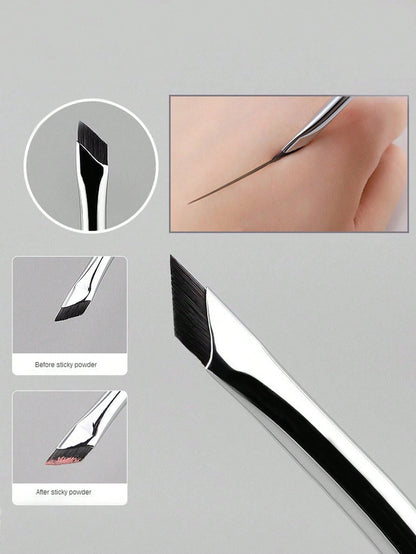 2pcs Angled Brush Eyebrow Brush Eyeliner Gel Makeup Brush, Eye Socket Brush For Eyebrows And Eyes,Foundation Brush,Concealer Brush,Blush Brush,Contour Brush,Blush Brush,Bronzer Brush,Powder Brush,Foun