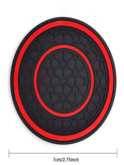 2pcs Anti-Slip Anti-Dust Mat Universal Silicone Car Cup Holder Coaster, Fit Most Vehicles