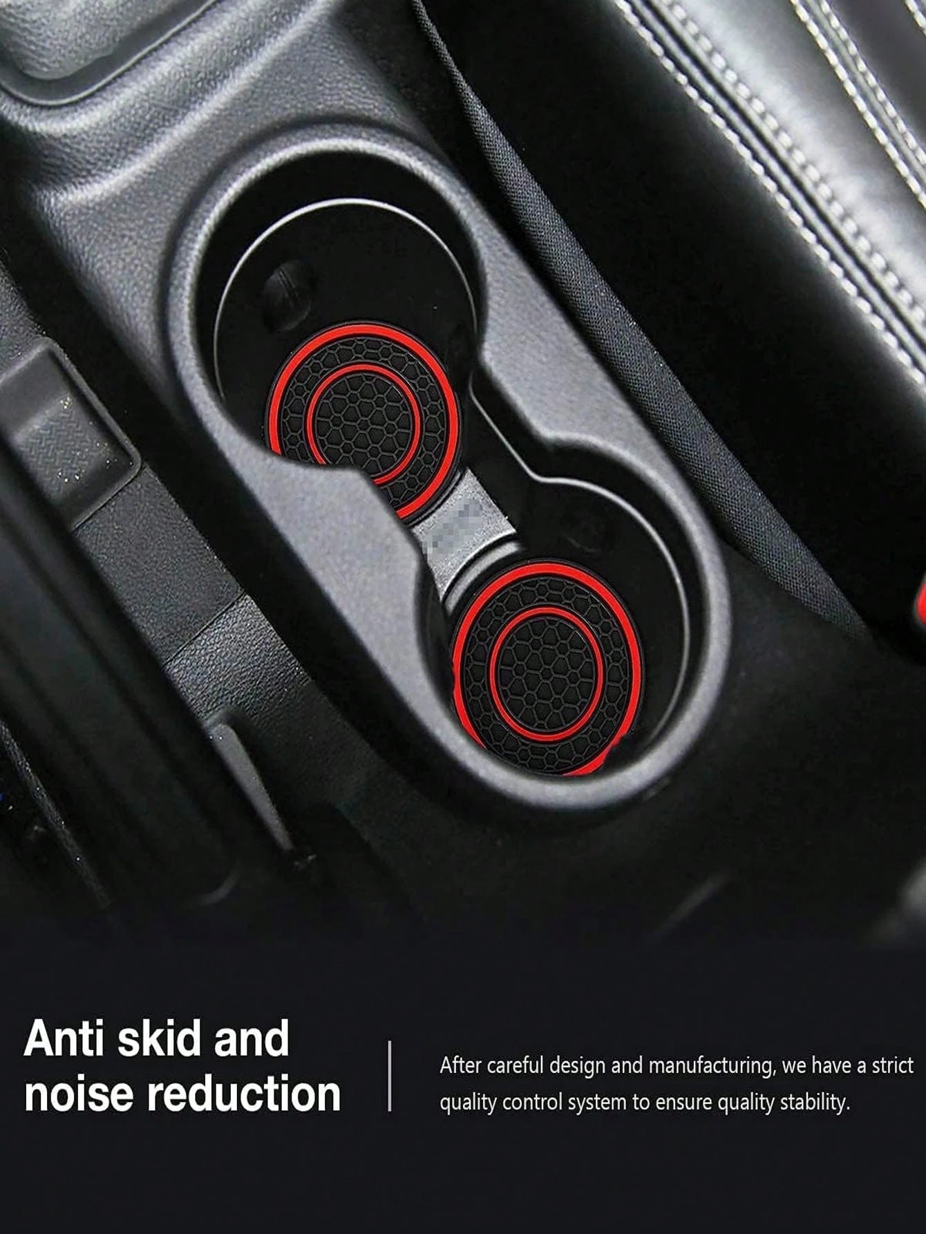 2pcs Anti-Slip Anti-Dust Mat Universal Silicone Car Cup Holder Coaster, Fit Most Vehicles