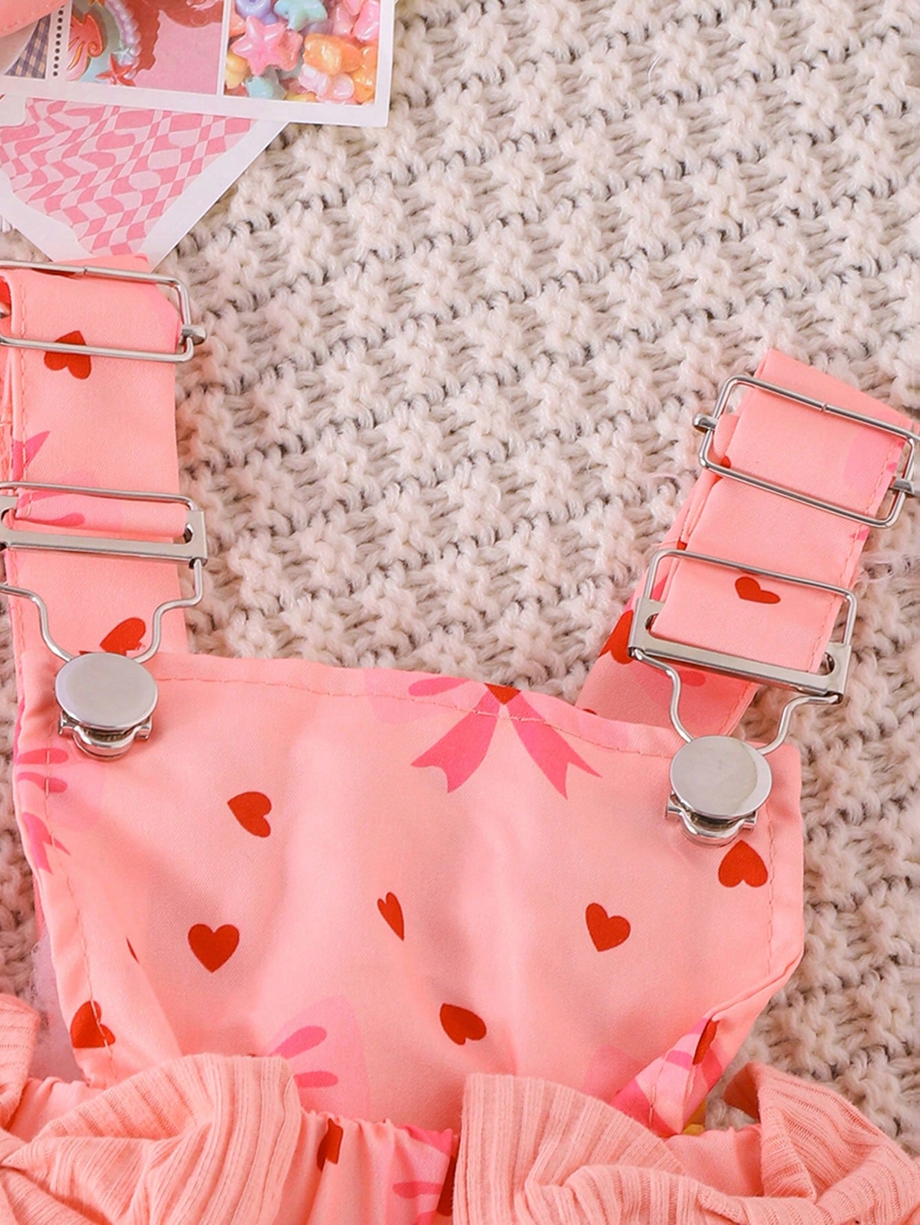 2pcs Baby Girl Cute Long Sleeve Bodysuit With Suspender Skirt And Headband Set, Lightweight For Spring And Autumn