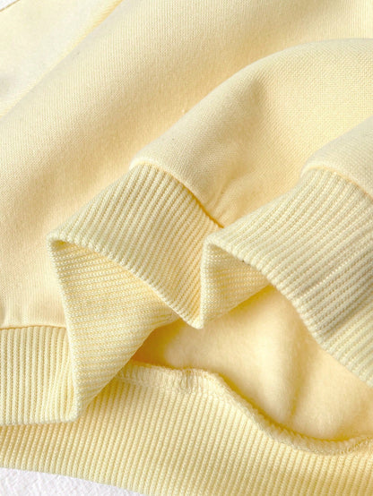 2pcs Baby Girl Solid Color Knitted Bow Sweatshirt And Leggings Set