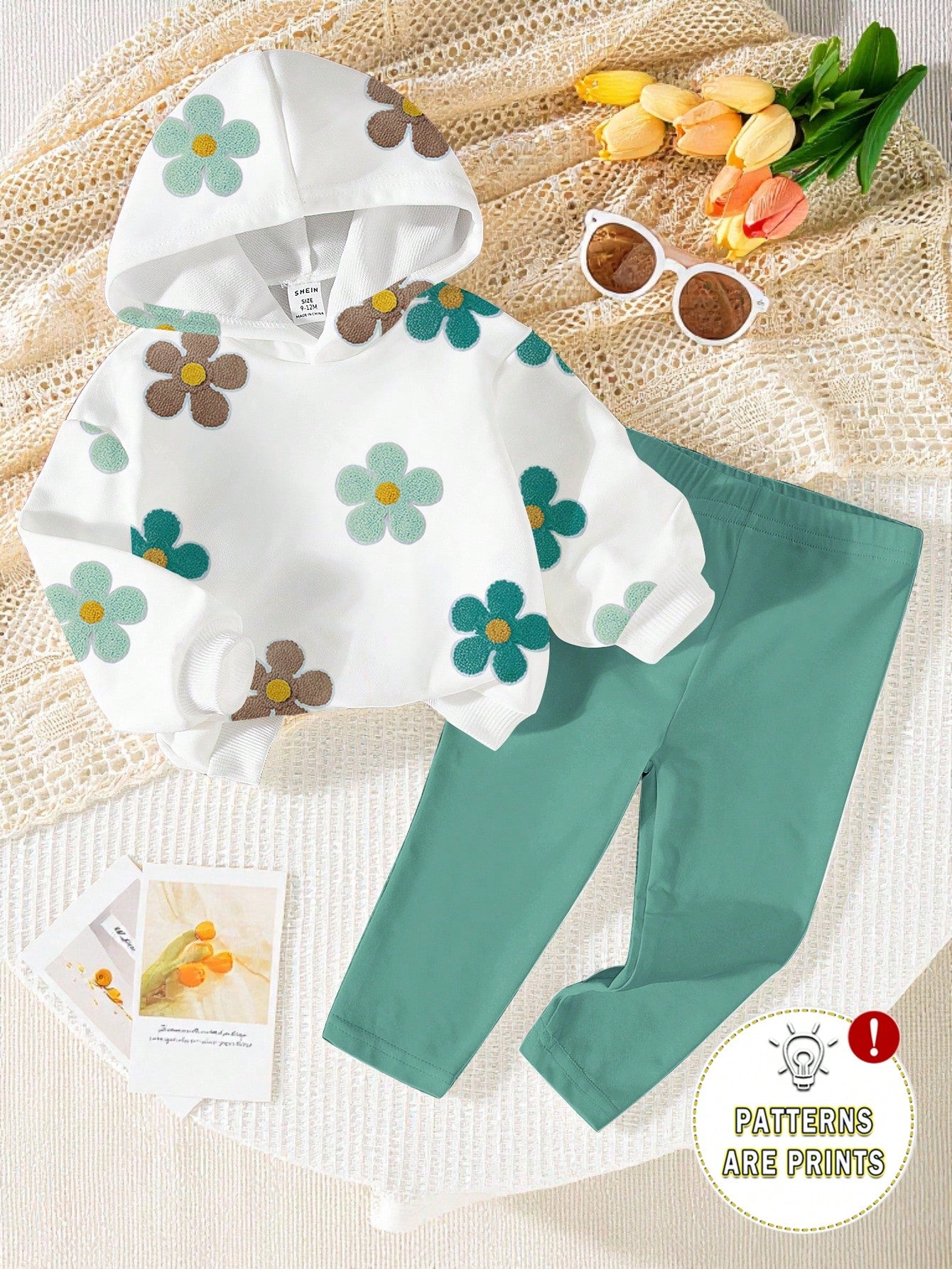 2pcs Baby Girls Casual Cute Allover Floral Print Hoodie Sweatshirt And Leggings Set, Adorable & Sweet For Daily And Outdoor Wear, Autumn/Winter