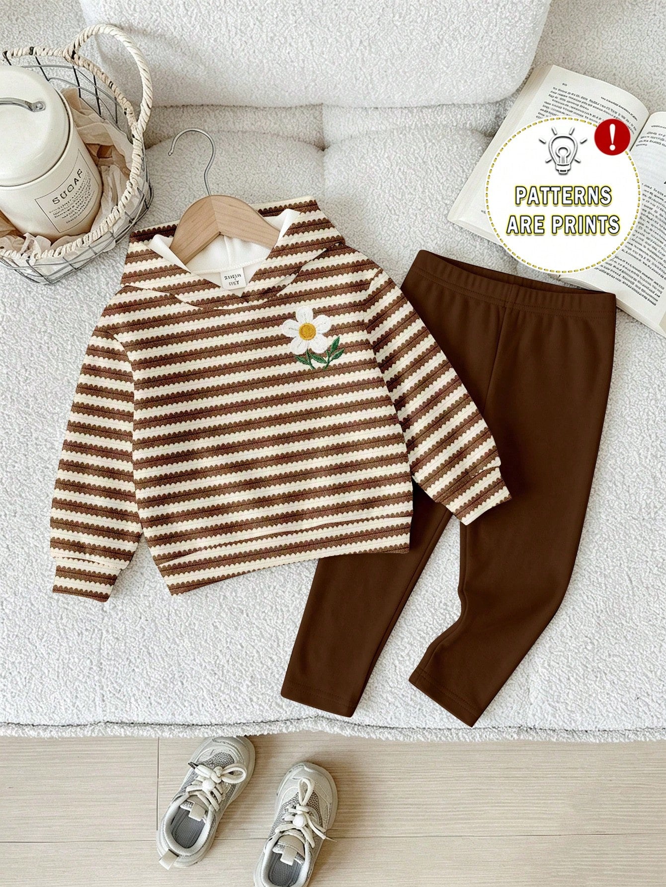 2pcs Baby Girls Casual Cute Allover Floral Print Hoodie Sweatshirt And Leggings Set, Adorable & Sweet For Daily And Outdoor Wear, Autumn/Winter