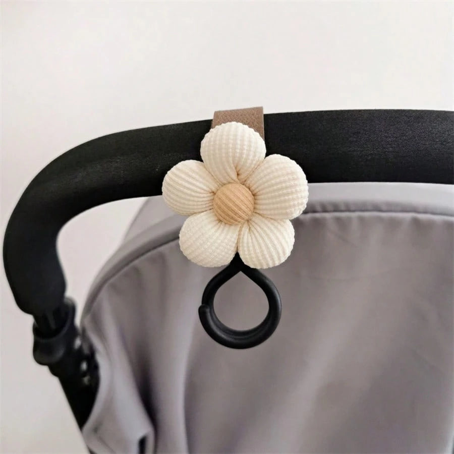 2pcs Baby Stroller Flower Hook, Magic Tape Hook, Bag Storage Hook, Baby Stroller Hook Accessory Suitable For Daily And Outing Use