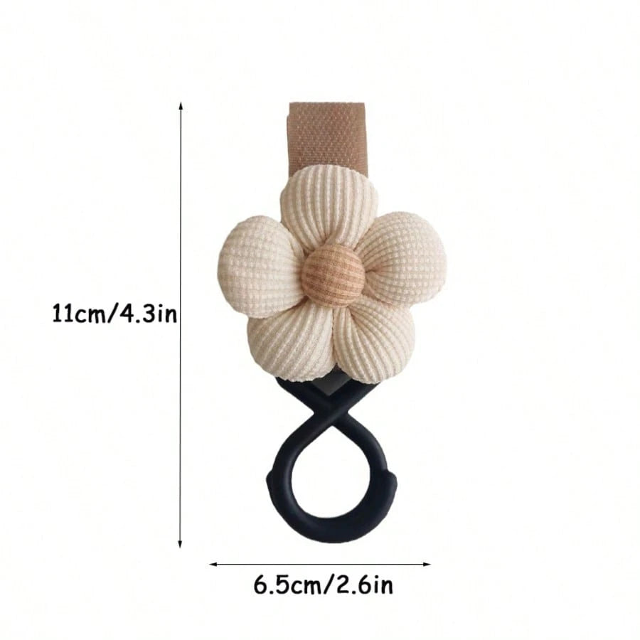 2pcs Baby Stroller Flower Hook, Magic Tape Hook, Bag Storage Hook, Baby Stroller Hook Accessory Suitable For Daily And Outing Use