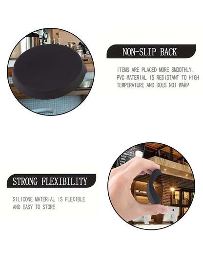 2pcs Black Circular Textured Silicone Cup Holders, Universal Anti-Slip Anti-Spill Anti-Dust Car Interior Accessories Suitable For Toyota And Vehicles