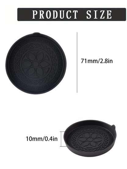 2pcs Black Circular Textured Silicone Cup Holders, Universal Anti-Slip Anti-Spill Anti-Dust Car Interior Accessories Suitable For Toyota And Vehicles