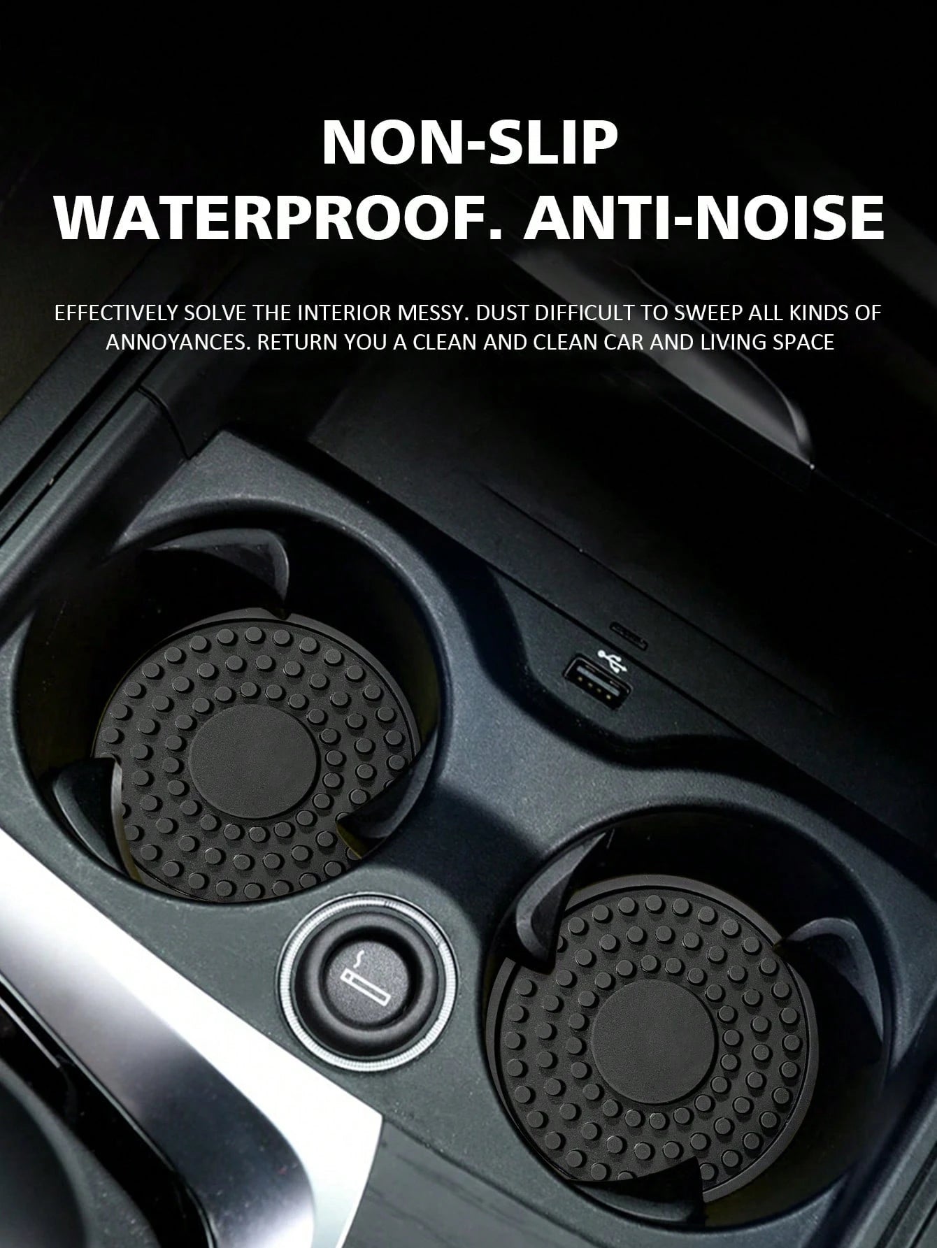 2pcs Car Cup Holder Anti-slip Pad Creative Decoration Spider Web Design