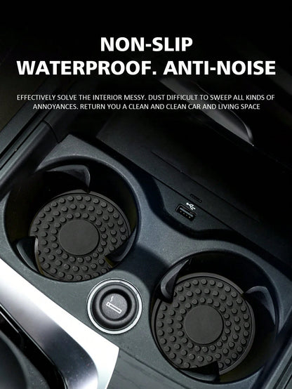2pcs Car Cup Holder Anti-slip Pad Creative Decoration Spider Web Design