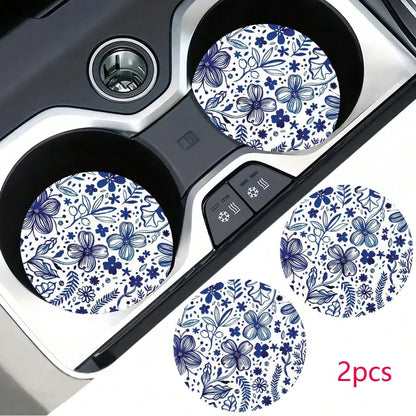 2pcs Car Cup Holder Coasters, Anti-Slip Shockproof Universal Fashion Car Coasters, Insert Interior Accessories, Party Gift