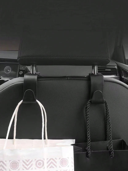 2pcs Car Seat Back Hooks, Vehicle Headrest Hanger Holder Hook For Purse, Grocery Bag