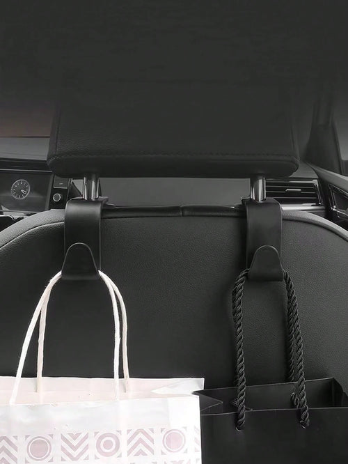 2pcs Car Seat Back Hooks, Vehicle Headrest Hanger Holder Hook For Purse, Grocery Bag