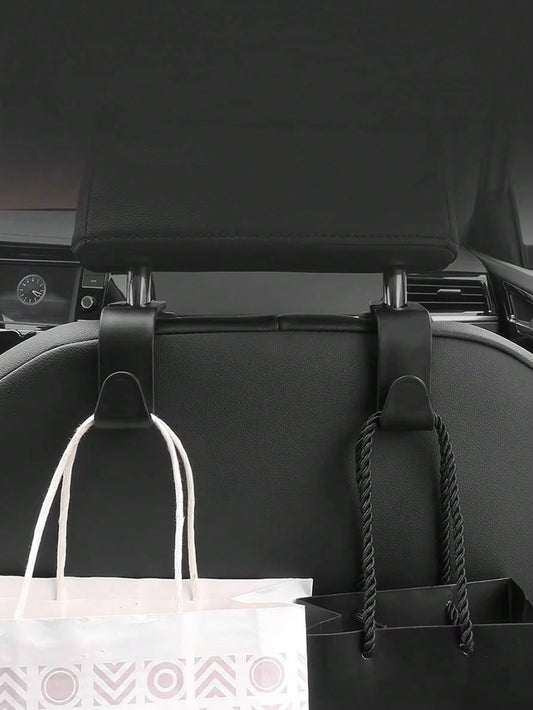 2pcs Car Seat Back Hooks, Vehicle Headrest Hanger Holder Hook For Purse, Grocery Bag