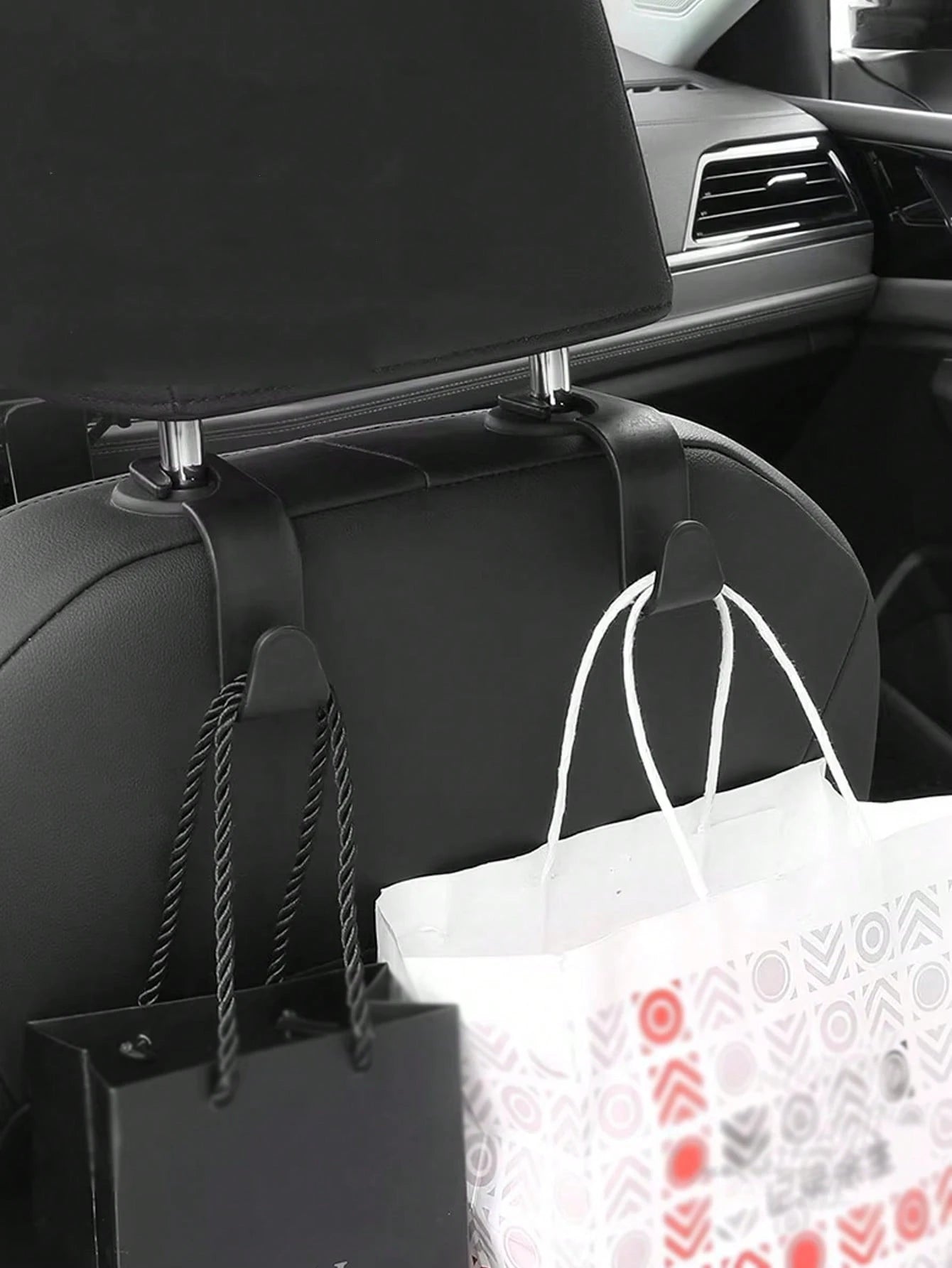 2pcs Car Seat Back Hooks, Vehicle Headrest Hanger Holder Hook For Purse, Grocery Bag