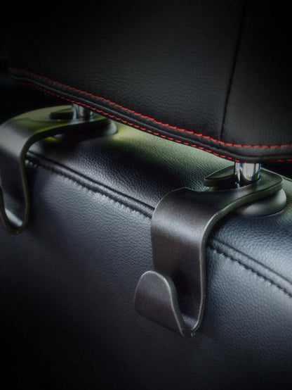 2pcs Car Seat Back Hooks, Vehicle Headrest Hanger Holder Hook For Purse, Grocery Bag