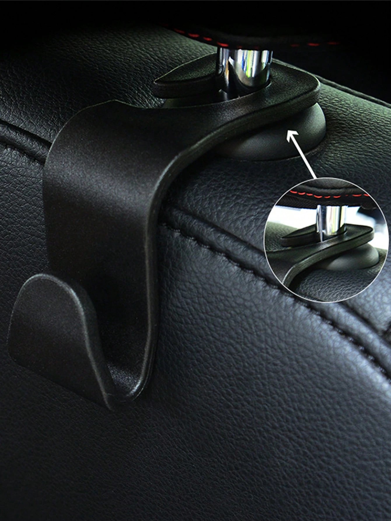 2pcs Car Seat Back Hooks, Vehicle Headrest Hanger Holder Hook For Purse, Grocery Bag