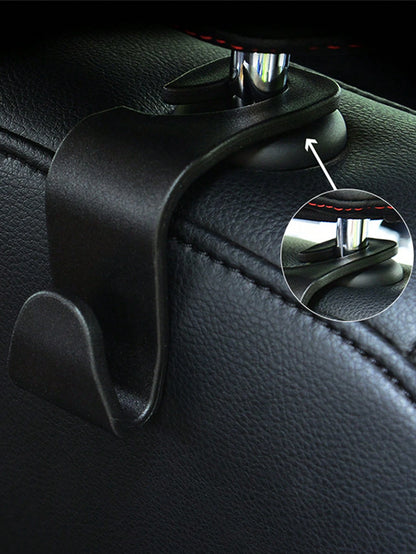 2pcs Car Seat Back Hooks, Vehicle Headrest Hanger Holder Hook For Purse, Grocery Bag
