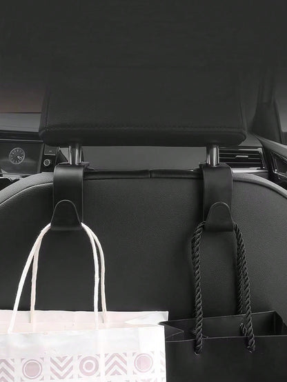 2pcs Car Seat Back Hooks, Vehicle Headrest Hanger Holder Hook For Purse, Grocery Bag