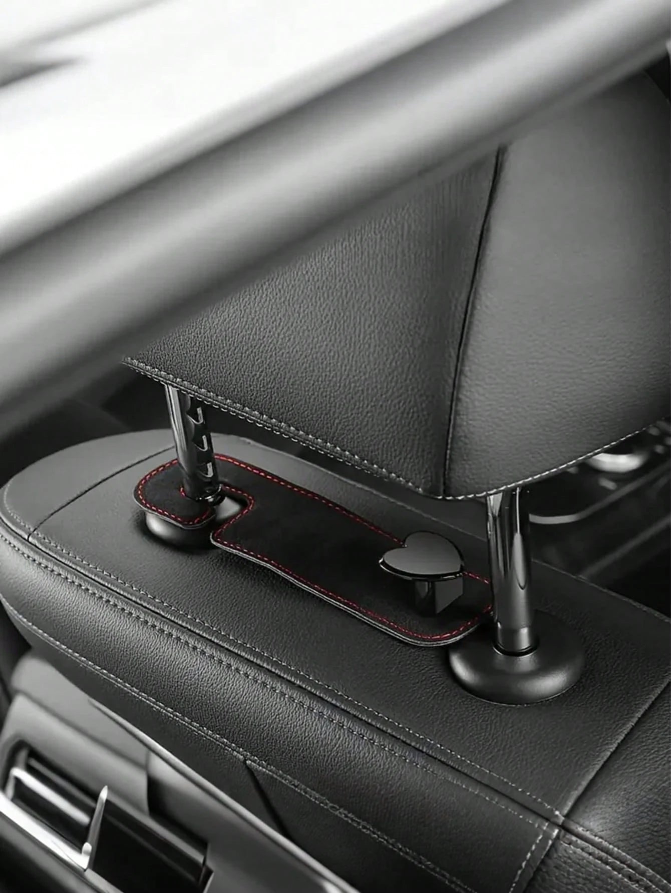 2pcs Car Seat Headrest Hooks, Creative Fashionable Heart-Shaped Premium Hooks, Car Organizer Hanger, Backseat Storage Rack, Car Clip, Interior Accessories, For Handbag, Wallet, Coat, Car Storage Rack