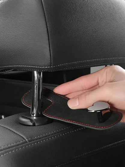 2pcs Car Seat Headrest Hooks, Creative Fashionable Heart-Shaped Premium Hooks, Car Organizer Hanger, Backseat Storage Rack, Car Clip, Interior Accessories, For Handbag, Wallet, Coat, Car Storage Rack