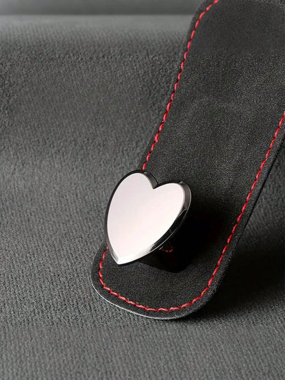 2pcs Car Seat Headrest Hooks, Creative Fashionable Heart-Shaped Premium Hooks, Car Organizer Hanger, Backseat Storage Rack, Car Clip, Interior Accessories, For Handbag, Wallet, Coat, Car Storage Rack