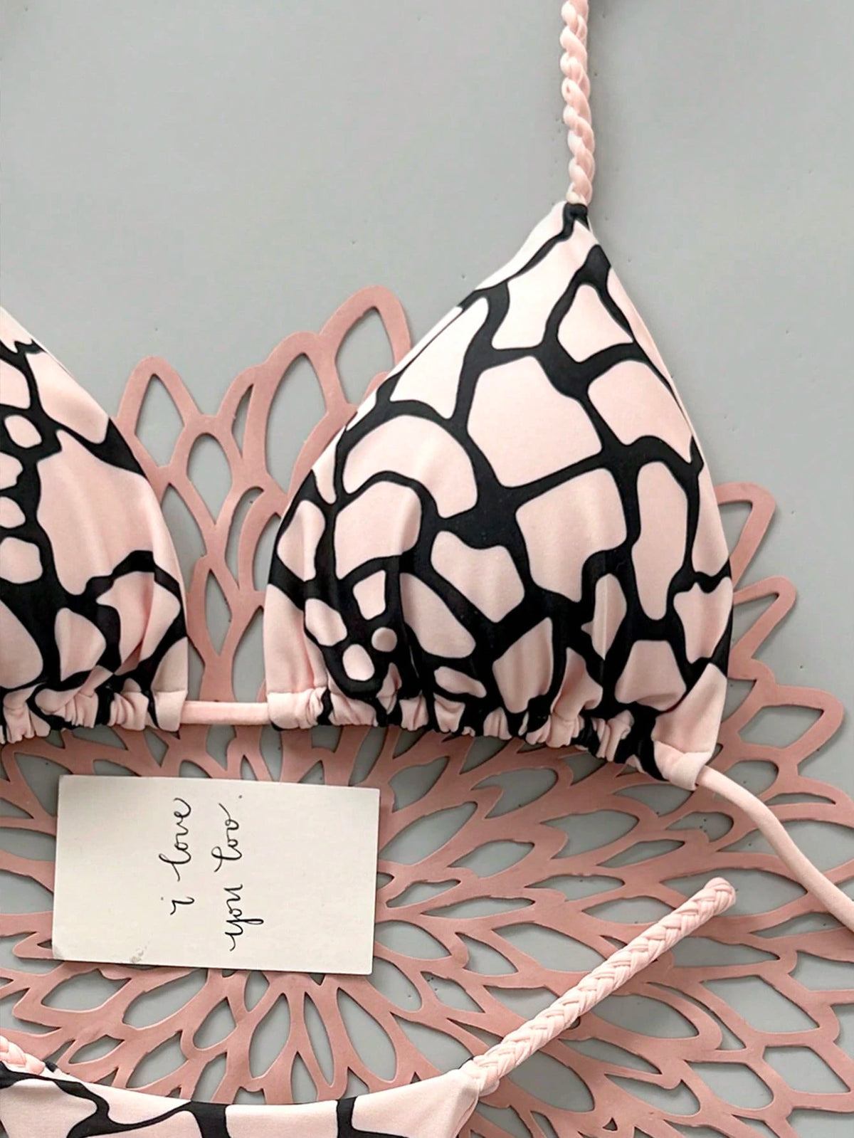 2pcs Casual Elegant Sexy Bohemian Floral Print Tie Knot Woven Bikini Swimwear, Suitable For Beach Vacation In Spring/Summer