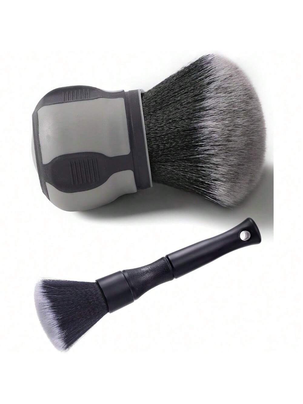 2pcs Curveball Detail Brush Car Ultra Soft Bristles Detailing Brushes Professional Auto Cleaning Brush Covers Large Area Inside Or Outside Vehicles Exterior Interior Brush- Gray