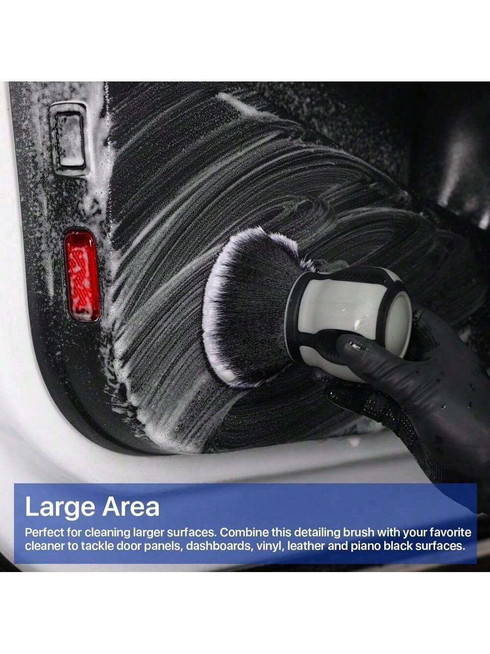 2pcs Curveball Detail Brush Car Ultra Soft Bristles Detailing Brushes Professional Auto Cleaning Brush Covers Large Area Inside Or Outside Vehicles Exterior Interior Brush- Gray