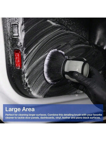 2pcs Curveball Detail Brush Car Ultra Soft Bristles Detailing Brushes Professional Auto Cleaning Brush Covers Large Area Inside Or Outside Vehicles Exterior Interior Brush- Gray