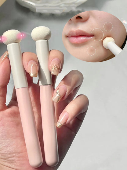 2pcs Makeup Sponge Puff Mushroom-Shaped Puff And Round Tip Blending Sponge Brush, Ideal For Wet And Dry Use, Makeup, Cheap, Room Decor, Vanity, Travel, Bedroom, Makeup Accessories, Puff, Makeup Blende