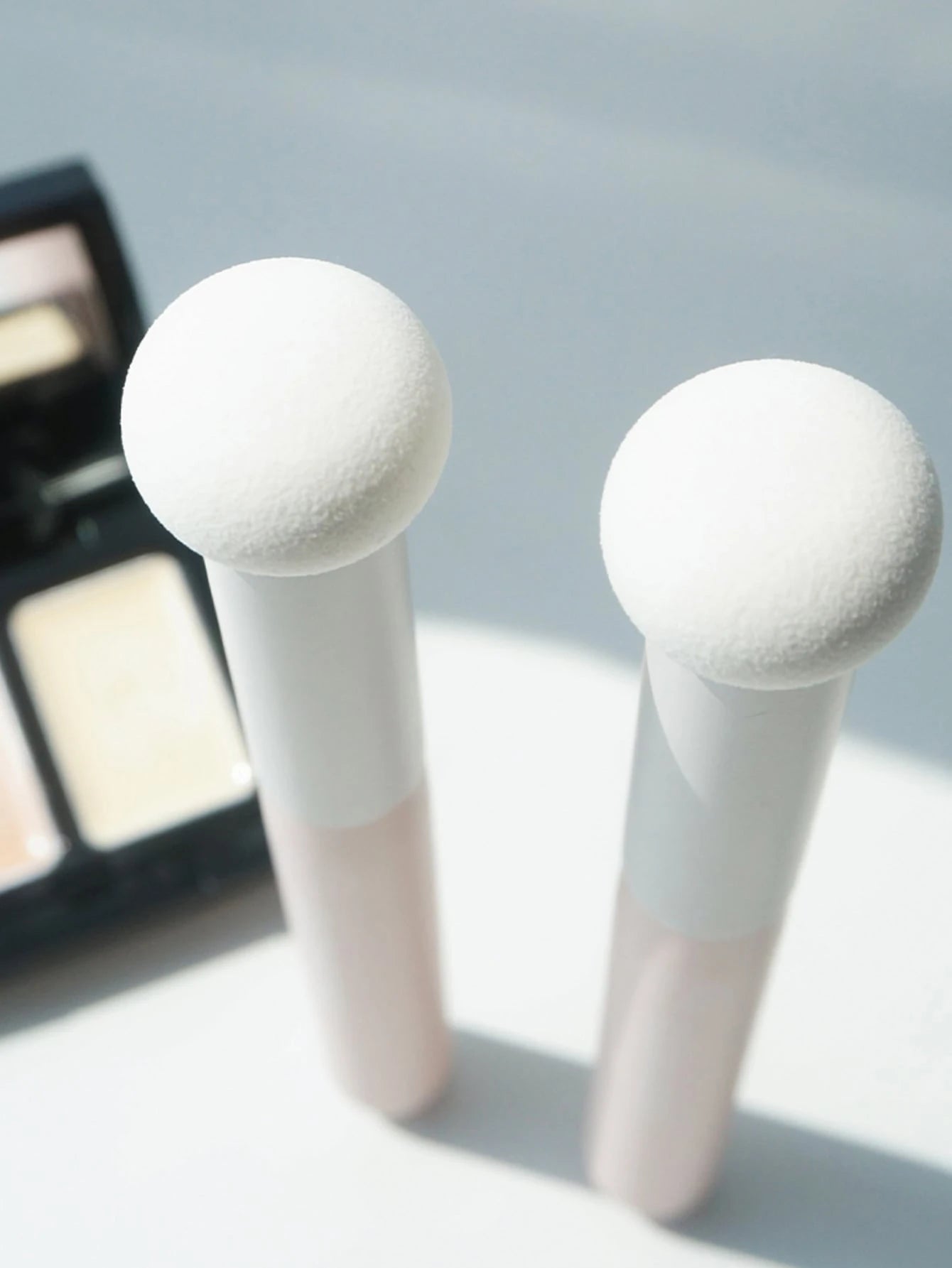 2pcs Makeup Sponge Puff Mushroom-Shaped Puff And Round Tip Blending Sponge Brush, Ideal For Wet And Dry Use, Makeup, Cheap, Room Decor, Vanity, Travel, Bedroom, Makeup Accessories, Puff, Makeup Blende