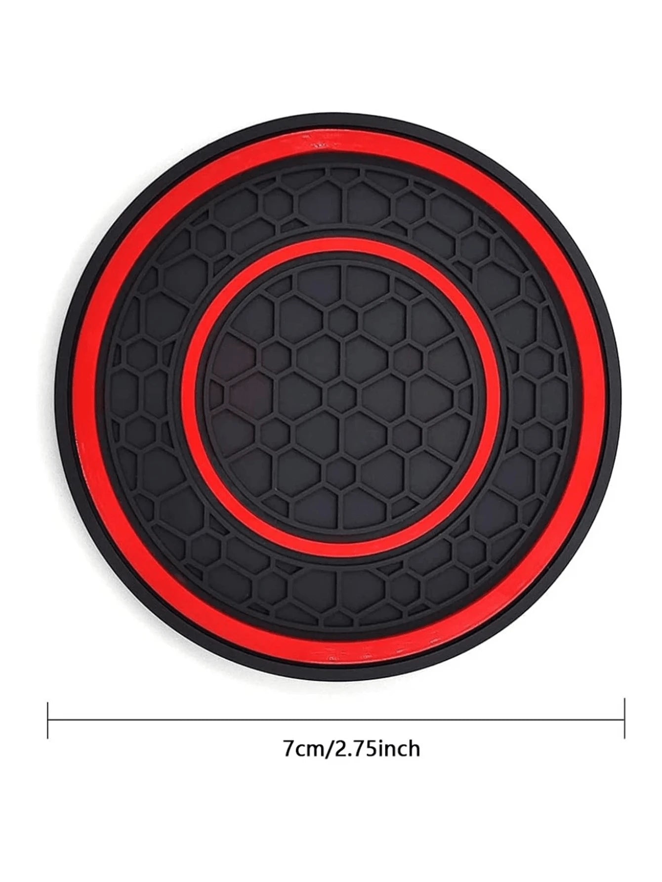 2pcs Multi-Color Rubber Cup Holders, Premium Rubber Car Cup Mats- Non-Slip, Dust-Proof, Easy To Clean- Fit Most Vehicles, Red & Black Design