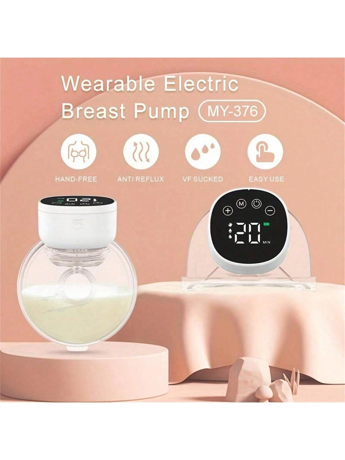 2pcs/Pack Invisible Electric Wearable Breast Pump, Smart All-In-One Automatic Milking Machine, Massage Suction Breast Pump
