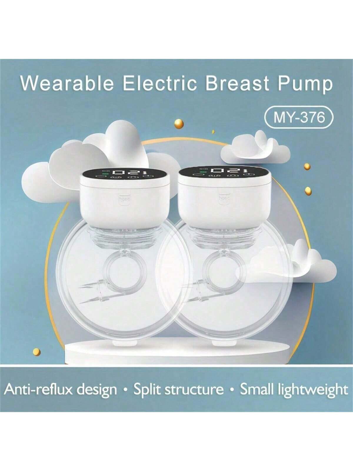 2pcs/Pack Invisible Electric Wearable Breast Pump, Smart All-In-One Automatic Milking Machine, Massage Suction Breast Pump